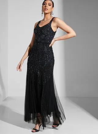 Embroidered Strappy Dress