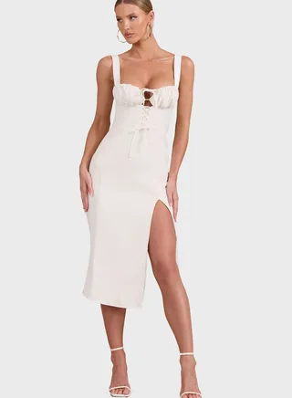 Side Slit Strap Detail Dress