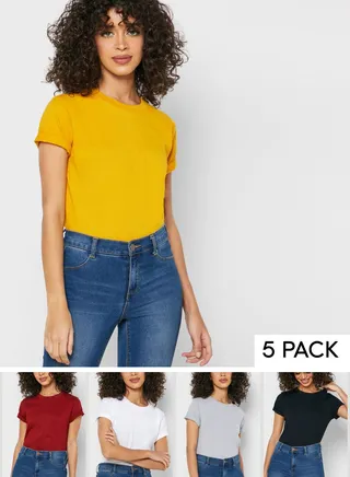 5 Pack Essential Crew Neck T-Shirt