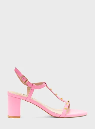 Ankle Strap Mid Heel Sandals
