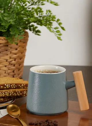Mug With Wooden Handle