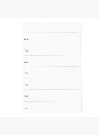Free Schedule Sticky Note, Weekly, 13 Sheets, W 7.5 x L 12 cm, White