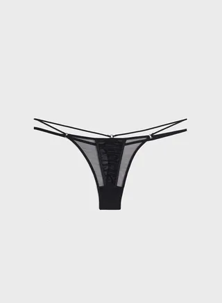 Mesh High Leg Thong