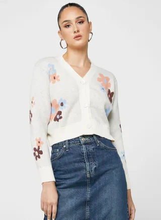 Floral Intarsia Cardigan