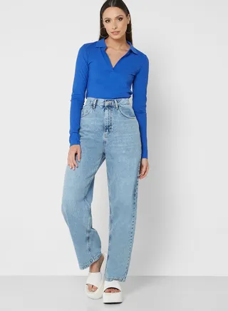 High Waist Straight Jeans
