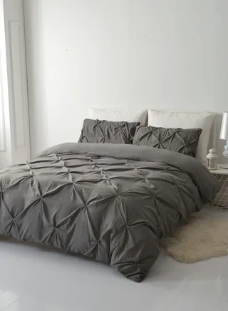 Grey Patterned King Bedding Set 220X240Cm