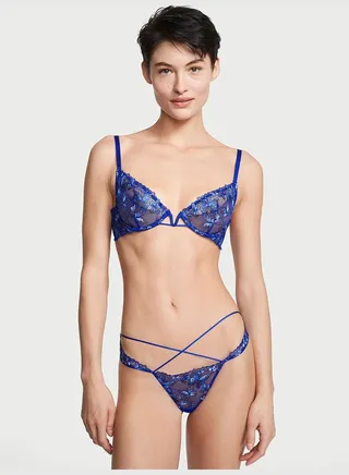 Butterfly Embroidery Strappy Open Back Panty