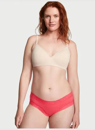 Stretch Cotton Lace-waist Cheeky Panty