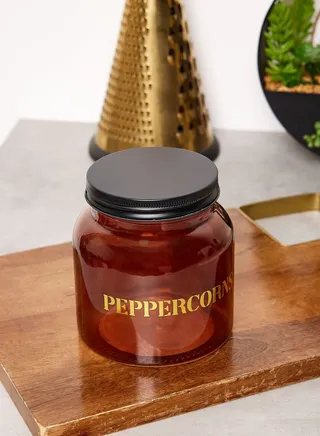 11.5Cm Glass Storage Jar 'Peppercorns' - Vintage Amber Gold