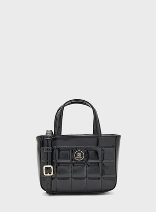 Chain Detail Top Handle Tote