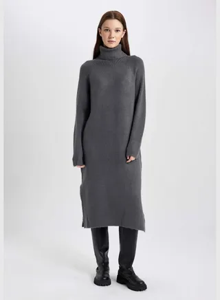 Woman Tricot Long Sleeve Trico Dress