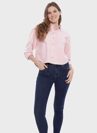 Button Down Crop Shirt