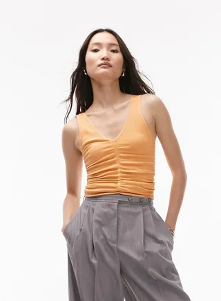 Ruched V-Neck Tank