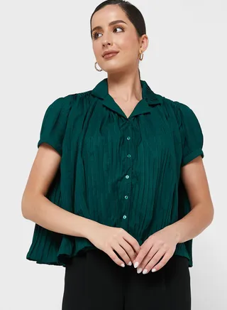 Textured Button Down Top