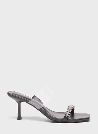 Double Strap Mid Heel Sandal