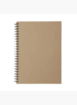 Double Ring Plain Notebook, 80 Sheets, A5, Beige