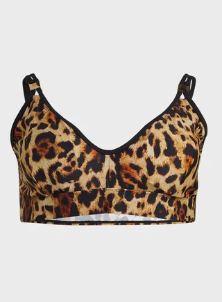 Leopard Contrast Triangle Bikini Top