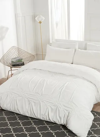 White Patterned King Bedding Set 220X240Cm