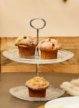 2 Tier Glass Cake Stand