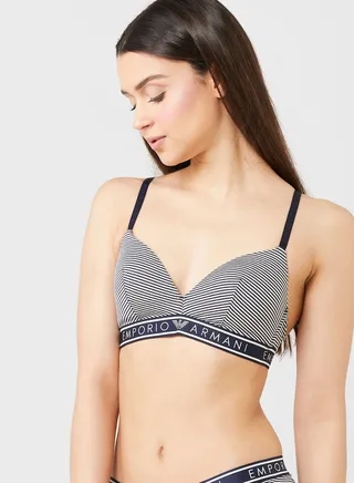 Logo Detail Plunge Bra
