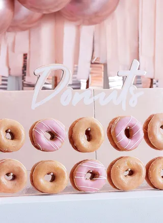 Rose Gold Foiled Donut Wall