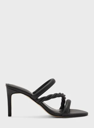 Pink Twisted Strap High Heel Sandals