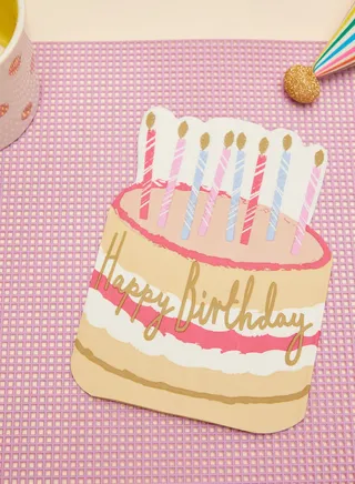 Rose 33Cm Die Cut Cake Shaped Napkin, 12 Pack