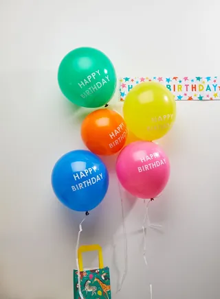 Latex Balloons, Printed With Happy Birthday, 12", 5Pk