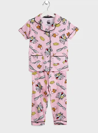 Kids Tom & Jerry Print Pyjama Set