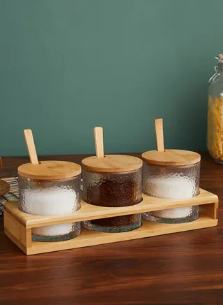 Set Of 3 Glass Storage Jars