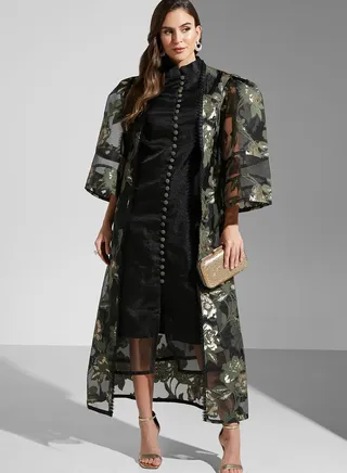 Organza Button Down Dress