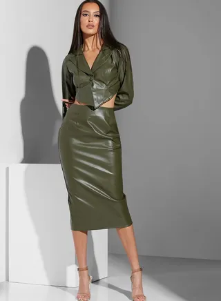 Renee 11:11 Pencil Leather Skirt