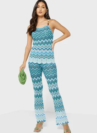 Flared Printed Pants