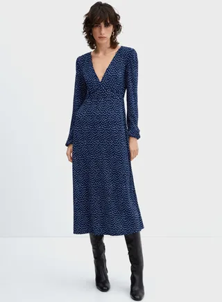 V-Neck Printed Dress