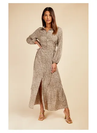 Little Mistress Leopard Shirt Maxi