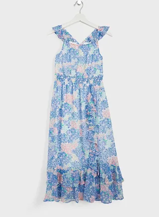 Kids Floral Print Maxi Dress