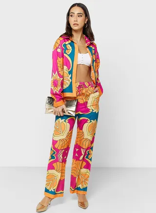 Printed Top & Pants Set