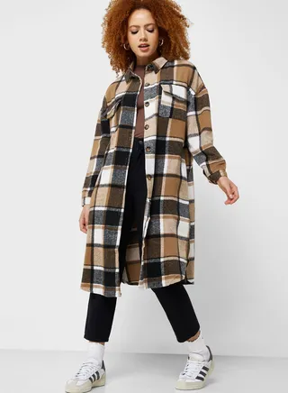 Check Long Jacket