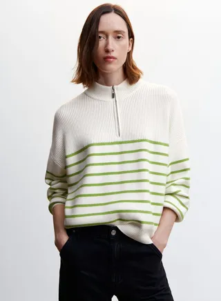 Zip Detail Knitted Sweater