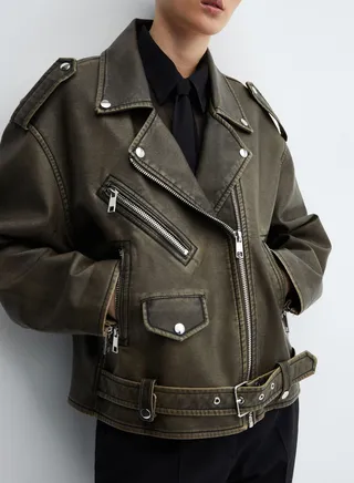 Pu Zip Pocket Detail Jacket