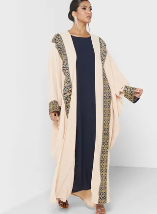 Cape Sleeve Embroidered Abaya