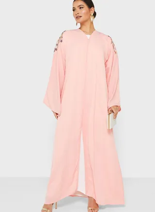 Pastel Embellished Abaya