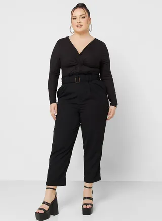 Paperbag Waist Belted Pants