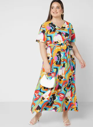 Printed Fit & Flare Dress
