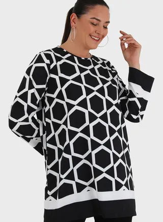 Round Neck Printed Tunic