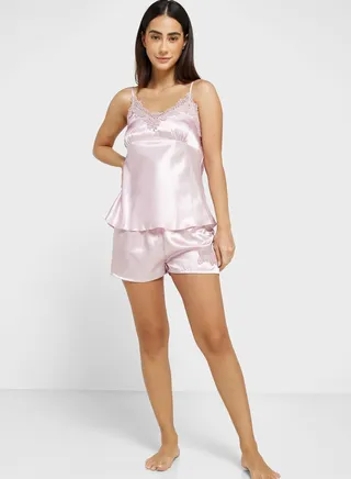 Satin Cami & Shorts Pyjama Set