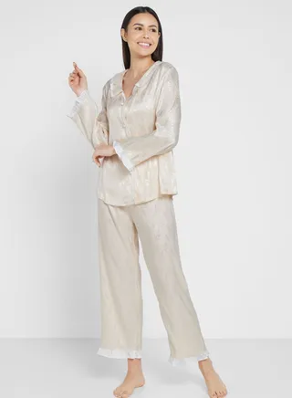 Lace Trim Pyjama Set