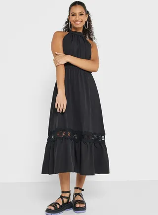 Halter Neck Tiered Dress