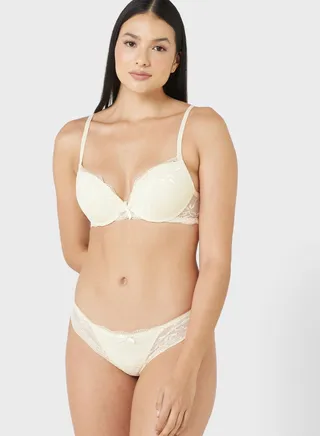 Push Up Lace Bra & Briefs Set