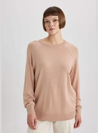 Regular Fit Crew Neck Long Sleeve Jumper